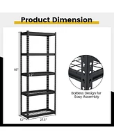 Sugift 5-Tier Heavy Duty Wire Storage Racks with Anti-slip Foot Pad-Black