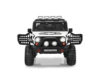 Sugift 12V Kids Remote Control Electric Ride On Truck Car with Lights and Music -White