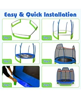 Sugift 7 Feet Kids Recreational Bounce Jumper Trampoline-Blue