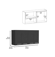 Depot E-shop Oceana 120 Wall Cabinet, Four Doors, Two Cabinets, Shelves