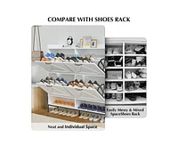 gaomon Shoe Cabinet with 4 Flip Drawers,Freestanding Shoe Storage Cabinet Organizer for Entryway,Shoe Rack Cabinet,Dry and Wet Separation Shoe Organiz