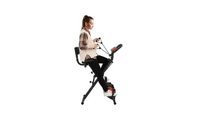 Slickblue Black Home Folding Exercise Bike for Space-Saving Fitness and Convenient Storage