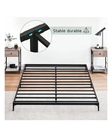 gaomon Bed Frame,6 Inch Metal Frame Heavy Duty Platform Sturdy Steel Slat Noise Free No Box Spring Needed With Huge Storage Space