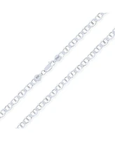 Bling Jewelry Mens Solid Heavy .925 Sterling Silver 9MM Marina Anchor Nautical Mariner Chain Link Necklace For Unisex Made Italy 24 Inch