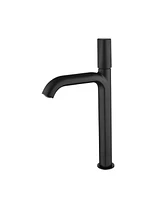 Mondawe Single Handle Single Hole Bathroom Faucet with Water Supply Hoses Matte Black