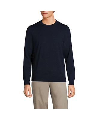 Lands' End Big & Tall Fine Gauge Cotton Crew Neck Sweater