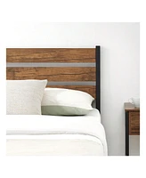 gaomon Full/Queen Bed Frame, Bed Frame With Wooeden Headboard And Footboard, Platform Bed Frame With Underbed Storage Space, Rustic Country Style