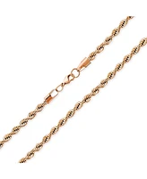 Bling Jewelry Urban Biker Hip Hop Heavy Strong 5MM Thick Strong Twist Cable Rope Chain Necklace Rose Gold Tone Stainless Steel