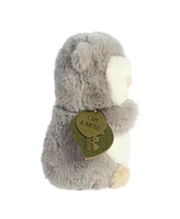 ebba Small Owlet Rattle Eco Eco-Friendly Baby Plush Toy Gray 6"