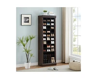 gaomon Shoe Storage Cabinet, Freestanding Tall Closet Shoe Organizer with Cubbies for 33 Pairs, Wooden Shoe Rack for Closet, Entryway, Living Room