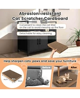 Gouun Hidden Cat Washroom with Double Doors and Scratch Cardboard