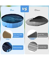 Gouun 63 Inch Foldable Leakproof Dog Pet Pool Bathing Tub Kiddie Pool for Dogs Cats and Kids