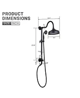 Mondawe Matte Black Shower Faucet with 2-Function 8 Inch Rainfall Shower Head