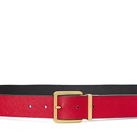 Lauren Ralph Women's Reversible Crosshatch Leather Belt