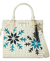 Brahmin Caroline Snowball Snowdrift Small Leather Satchel