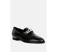 Pola Nude Leather Horsebit Loafers