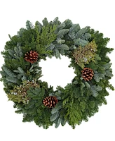 International Christmas Innovation Traditional Noble Fir Fresh Wreath, 28''