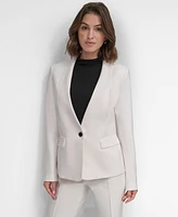 Dkny Petite Collarless One-Button Blazer