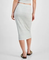 Planet Heart Juniors' Textured Pull-On Midi Skirt