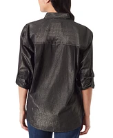 Gloria Vanderbilt Petite Amanda Sparkle Button-Front Shirt