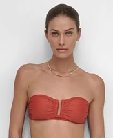 Dkny Women's Shirred U-Wire Bandeau Bikini Top