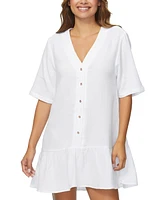 Raisins Juniors' Sol Cotton V-Neck Elbow-Sleeve Cover-Up
