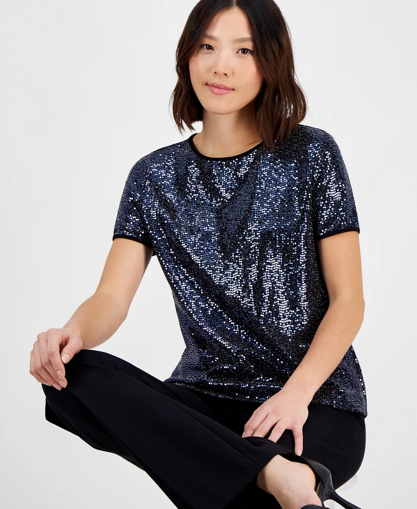 Ak Anne Klein Petite Shine Dot T-Shirt