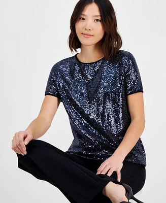 Ak Anne Klein Petite Shine Dot T-Shirt