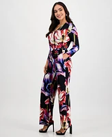 I.n.c. International Concepts Petite Printed Surplice-Neck Jumpsuit, Exclusively at Macy's