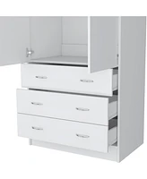 Melfa 71" H Armoire, with 2 doors, 3 drawers and 1 hanging rod, Black