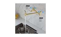 Slickblue Folding Faucet Pot Filler Wall Mount for Efficient Kitchen Use and Space Optimization