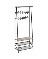 gaomon Coat Rack Shoe Bench with Hooks, Hall Trees Entryway Bench with Storage