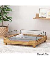 Streamdale Furniture Modern Industrial Pet Bed with Mango Wood Frame