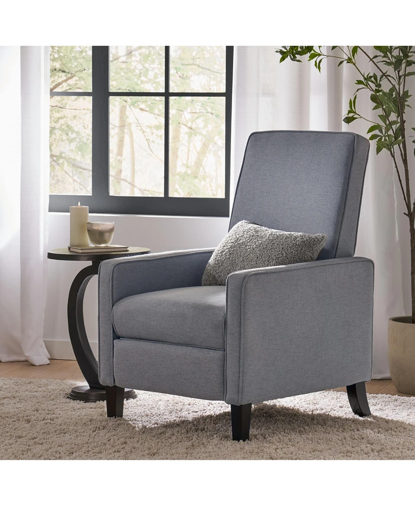 Streamdale Furniture Minimalist Design Light Grey Fabric Push Back Chair