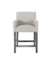 Upholstered 26 Inch Counter Stool - Light Gray/Gray