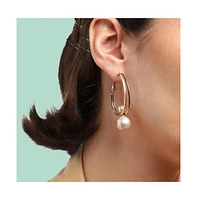 Sohi Women's Snowball Hoop Earrings