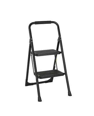 Flynama 2 Step Ladder Portable Folding Ladder Stool for Adults with Wide Anti-Slip Pedal