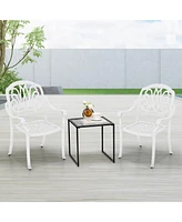 Costway 2 Pcs Patio Cast Aluminum Dining Chairs Armrests Outdoor Stackable