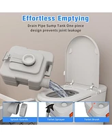 Eleisios Portable Toilet 5.8 Gallon,Rv Toilet with Carry Bag,Camping Toilet With Anti-Leak Handle Water Pump, for Rv Travel, Boat and Trips