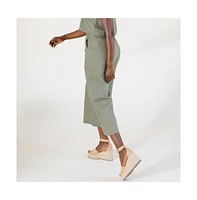 Poplinen Plus Size Nin Linen Pant