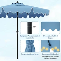 Costway 9 Ft Patio Umbrella 2-Tier Market Table Umbrella with Sun-Protective Canopy