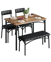 gaomon Dining Table Set for 4, Kitchen Table and Chairs for 4, Rectangular Kitchen Table Set , Dining Room Table Set,Brown