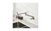 Slickblue Folding Wall-Mount Pot Filler Faucet for Space-Saving Convenience in Kitchen and Cooking Areas