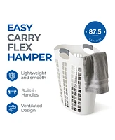 Gracious Living Easy Carry Flex Hamper, Ventilated Laundry Basket with Handles