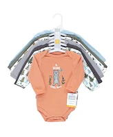 Hudson Baby Baby Boys Cotton Long-Sleeve Bodysuits 7pk, Woodland Friends