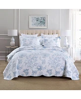 MarCielo Printed Floral Quilt Set Cozy Bedspread Set - King