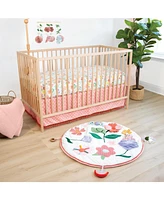 The Peanutshell Floral Crib Bedding, Tummy Time Mat & Security Blanket Set, 4-Piece Set