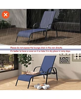 Patio Lounge Chair Chaise Adjustable Reclining Armrest