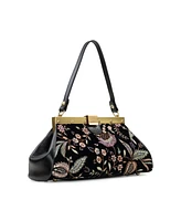 Patricia Nash Velvet Jacquard Ferrara Frame Shoulder Handbag