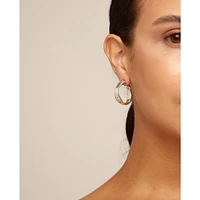 UNOde50 Sterling Silver Metal Clad Hoop Earrings